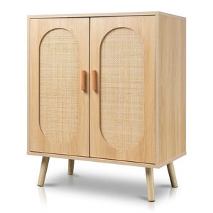 Scarpiera in Rattan con Doppia Anta e Ripiani Regolabili per Soggiorno, Camera da Letto e Corridoio - Product Image 2