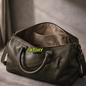 Bolsa de Viaje de Cuero con Logotipo Personalizado, Bolsa de Fin de Semana de Cuero Genuino, Bolsa de Viaje para Negocios y Ocio - Product Image 2