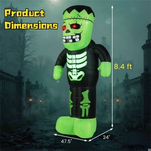 <b>LED</b>-Lit 8.4ft Inflatable Frankenstein 90s Fast Inflation Waterproof Outdoor Halloween Decor with Stakes/<b>Ropes</b> - Product Image 5