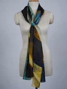 Pañuelo de Seda Pura con Estampado Digital para Mujer, Estola de Seda Ligera y Suave de Diseño de Lujo, Elegante Chal de Moda para Todas las Estaciones - Product Image 4