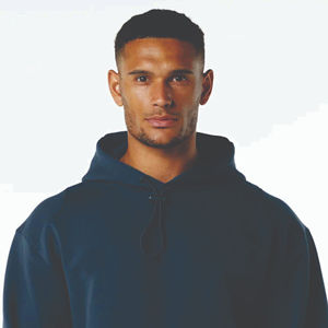 Survêtement à capuche bleu foncé pour homme, manches longues, décontracté, pour l'automne, avec poches latérales, coupe classique, couleur unie, 100% polyester - Product Image 4