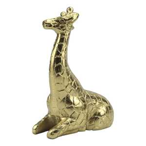 26.5cm H X 10cm W X 20cm L Golden Aluminium Giraffe Figurine Handmade Eco-Friendly Tabletop <b>Decor</b> Modern Design Living Room - Product Image 3