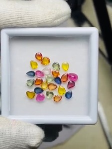 Saphir naturel multicolore, taille poire, 8,42 carats, qualité AAA, avec lueur et belle variété de couleurs, parfait pour la création de bijoux. - Product Image 4