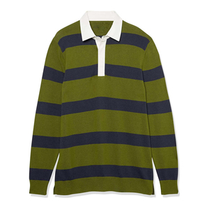 Polo de la mejor calidad en color gris para hombre, de manga larga, informal, hecho de poliéster, con diseño de logotipo personalizado. - Product Image 1