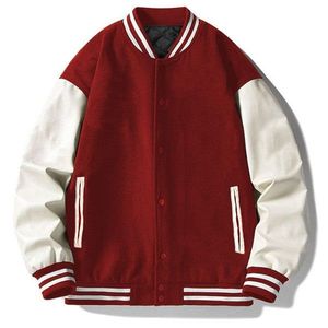 Customizable Men's Classic Style Varsity Fleece Jacket Streetwear Style with Logo Patch for Winter - Product Image 1