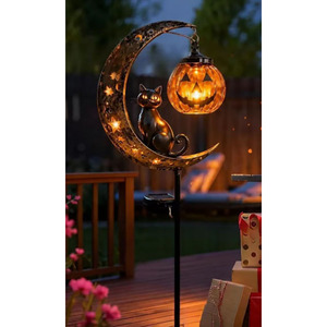 Lámpara Solar para Jardín con Forma de Gato y Calabaza con Luna - Product Image 5