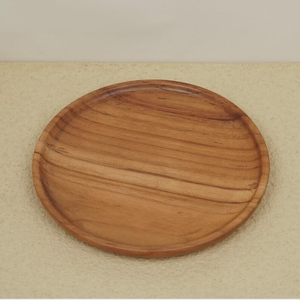Platos Redondos de Madera Ecológicos para Comedor, Juego de Platos Minimalistas Hechos a Mano, Aptos para Lavavajillas y Microondas, Grado Alimenticio - Product Image 3