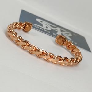 Brazalete Abierto Ajustable de Cobre Grabado a Mano, Diseño Liso, Ligero, Tradicional y Elegante para Hombre - Product Image 2