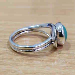 Blue Turquoise gemstone 925 Sterling <b>Silver</b> <b>Ring</b> Elegant Handmade Birthstone Everyday wear <b>Boho</b> Jewelry Gift - Product Image 3