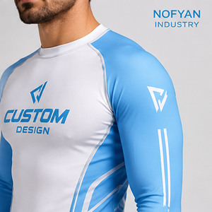 Pakistani Manufacturer Custom MMA Rash Guard Long Sleeve <b>Compression</b> <b>Shirt</b> <b>Men</b> Quick Dry Fitted Workout Top ODM Private Label - Product Image 2