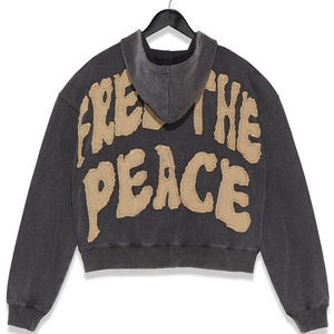 ชุดวอร์มลำลองผ้าฟลีซผ้าคอตตอนผ้าบ็อกซีทรงครอปปักลายวินเทจผ้าแอซิดใส่สบายโลโก้ XL ใหม่ล่าสุด2024 - Product Image 3