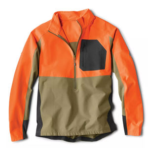 <b>High</b>-<b>Visibility</b> Blaze Orange Men's Hunting <b>Jacket</b> Waterproof 1/4 Zip Outdoor Performance Pullover <b>Softshell</b> Field Gear Coat - Product Image 1