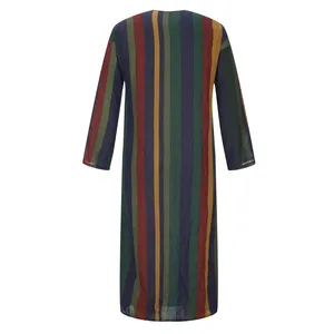 เสื้อคลุมโทบแบบยาว แขนยาว คอวี สำหรับผู้ชาย ผ้าลินินระบายอากาศ ไม่ยับ ทรงหลวม ยาวคลุมเท้า เหมาะสำหรับชาวมุสลิม ใช้สำหรับละหมาดและสวมใส่ในชีวิตประจำวัน - Product Image 4