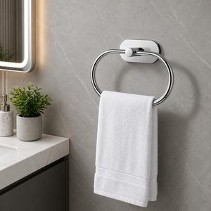 Support de serviettes de bain et de toilette moderne en laiton mat à 5 niveaux avec motif abstrait pour salle de bain, cuisine, comptoir de vanité - Product Image 2