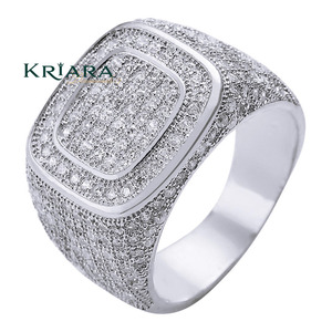 Bague en argent 925 plaqué or avec diamants de laboratoire taille brillant ronde, style hip-hop, bijoux unisexe pour usage quotidien - Product Image 2