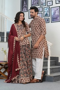 Collection Spéciale Été Chaniya Choli : Ensemble Confortable Haut et Jupe Imprimés à la Main Bagru, avec Dupatta en Coton. Coton Pur - Product Image 2