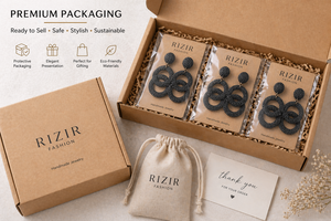 Pendientes de Moda Rizir con Cuentas, Pendientes Geométricos Hechos a Mano con Doble Círculo para Mujer, Joyería Minimalista de Lujo para Fiesta - Product Image 5