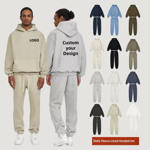 Ensemble de survêtement unisexe personnalisé à capuche pour l'hiver, 100 % coton molletonné, imperméable, écologique, design 2-en-1, vêtements de sport pour le jogging, OEM, marque privée - Product Image 3