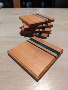 Modern Round Wood <b>Coasters</b> with Geometric Pattern Non Slip Design Eco-Friendly <b>for</b> <b>Drink</b> Protection - Product Image 5