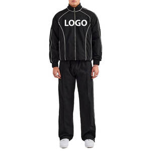 Survêtements d'hiver respirants personnalisés avec logo OEM, en nylon et coton, pour hommes, avec bandes réfléchissantes, veste coupe-vent unisexe - Product Image 1