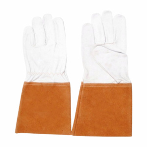 Gants de soudage TIG robustes en cuir de chèvre et croûte de cuir de vache, protection industrielle des mains, protection individuelle lisse - Product Image 2