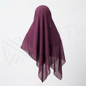 Hiyab de poliéster de color sólido para mujer, tela jersey, agradable al tacto, para uso diario, pañuelo étnico de Oriente Medio. - Product Image 2