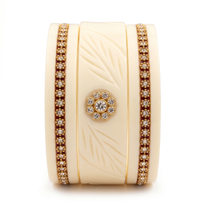 กำไลข้อมือเรซิ่นประดับหินหรูหรา ลายดอกไม้สีทอง ประดับคริสตัล ชุดกำไลขายส่ง งานฝีมือสำหรับงานปาร์ตี้ เครื่องประดับสำหรับผู้หญิง - Product Image 1