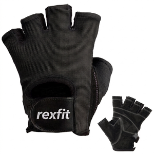 Gants de sport demi-doigts Rexfit en maille respirante avec support de poignet pour entraînement fitness, unisexe, vente en gros, personnalisables - Product Image 5