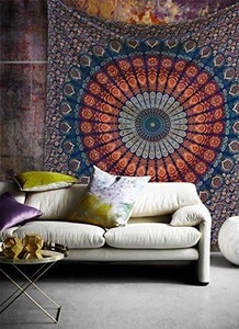 Popular Tapiz Hindú Hippie |   Colcha de Pared con Diseño de Mandala de Elefante, Estilo Bohemio, Tamaño Individual 54x84 Pulgadas, Multicolor - Product Image 5
