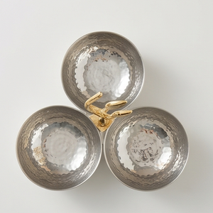 Ensemble de bols de service modernes en métal avec support en feuille d'or pour la présentation de la nourriture lors de fêtes, la décoration de table à la maison ou au bureau - Product Image 4