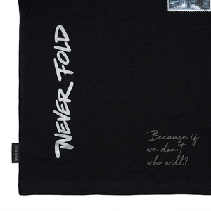 <b>Mens</b> <b>Black</b> <b>Short</b> <b>Sleeve</b> T-<b>Shirt</b> Front Stamp Graphic Print Street Style Crewneck Tee - Product Image 4