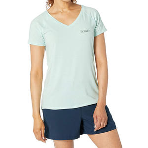 Camiseta Casual de Alta Calidad con Costuras Flexibles para Mujer, Color Sólido, Precio Accesible para Compradores Mayoristas, Servicio OEM - Product Image 5