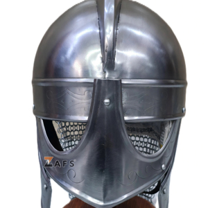 Casco Vikingo Medieval con Protección Facial Completa de Malla, Armadura de Caballero Hecha a Mano en Acero Suave, Disfraz de Cosplay para Adultos - Product Image 1
