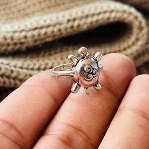 <b>Turtle</b> <b>Ring</b> Boho Brass Finger <b>Ring</b> Women Brass Ethnic <b>Ring</b> Oxidized Silver Finish - Product Image 1