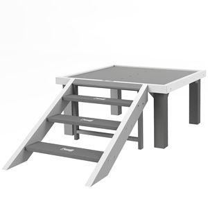 Tavola di Addestramento per Cani in Legno Personalizzabile con Scala per Uso Interno/Esterno Grigia - Product Image 1