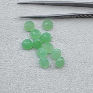 Pierre précieuse de chrysoprase verte naturelle de qualité AAA de 7 mm, taille ronde brillante, bijoux faits à la main, certifiée par un tiers - Product Image 3