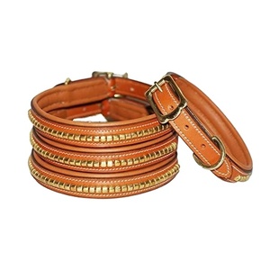 Superior Quality Handmade Leather Padded Dog Collar With <b>Stud</b> Work Top Indian Manufacturer Supplier Saman Exports - Product Image 1