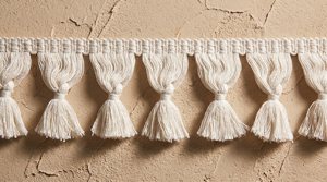 Flecos de Algodón Color Blanco Hueso con Borlas y Nudos Decorativos para Cortinas, Cojines, Pantallas de Lámparas y Textiles del Hogar - Product Image 6