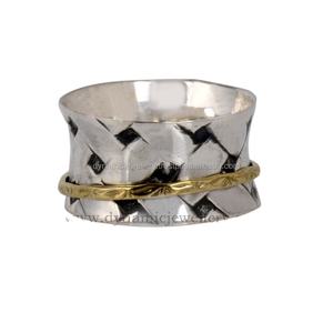 Anillo de Meditación de Plata de Ley 925 Hecho a Mano, Hermosa Banda Ancha, Estilo Bohemio, Anillo de Diseñador para Bodas, Aniversario y Fiesta - Product Image 1