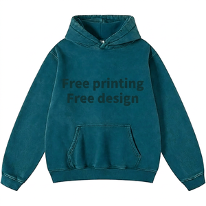 เสื้อฮู้ดดี้แบบวินเทจฟอกสี  ปรับแต่งได้  พร้อมสกรีนลาย  ราคาขายส่ง - Product Image 2