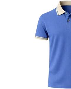 Polo de Algodón Azul Rey Personalizado para Hombre con Cuello y Ribete de Manga en Contraste Beige, Corte Clásico, Casual, Verano, Suministro al por Mayor OEM - Product Image 3
