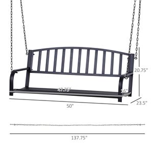 Dondolo da Esterno in Acciaio per 2 Persone, Robusto con Catene, Capacità di Carico 240 kg, Sedia a Dondolo per Patio, Giardino e Terrazza - Product Image 3