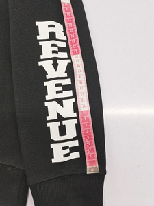 Sweat à capuche noir oversize court à manches longues en molleton 100 % coton, imprimé sérigraphié avec logo vintage, style streetwear d'hiver personnalisé - Product Image 5