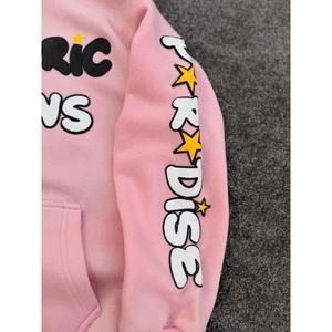 <b>Women's</b> Knitted Oversized Boxy Heavyweight 100% Cotton Acid Wash <b>Hoodie</b> <b>Black</b> <b>Zip</b>-up with Embroidery Logo Winter - Product Image 3