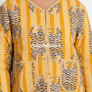 เสื้อแจ็คเก็ตผ้าฝ้ายถักลายพิมพ์เสือดาวสไตล์อินเดียสุดฮิตปี 2026 สีสันสดใสสไตล์โบโฮ ของขวัญสำหรับเธอ - Product Image 6