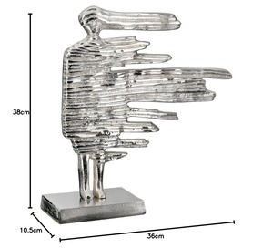 45 cm Height 13 cm Jaffs Exports Handmade Eco-Friendly Durable Aluminium Fish Sculpture Modern Circular Coastal <b>Decor</b> Tabletop - Product Image 2