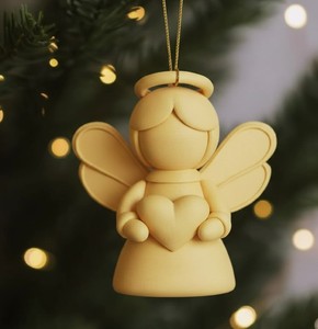 Adorno Navideño de Ángel Rosa Minimalista Nórdico - Decoración Colgante de Ángel con Corazón 3D - Resina Ecológica - Product Image 2