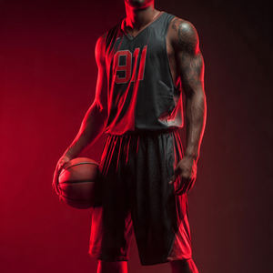 Débardeur de football et de basketball pour homme, col en V, 100 % polyester, léger et à séchage rapide - Product Image 6