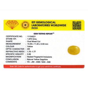 9.35 Carat Oval Cut Yellow Sapphire Loose Gemstone for Fine Jewelry - Product Image 4