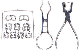 Kit dentaire manuel en caoutchouc, instruments chirurgicaux en acier inoxydable, incluant kit de barrage dentaire, cadre, forceps, pinces, perforateur, CE - Product Image 6